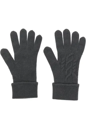 N.PEAL Cable cashmere gloves