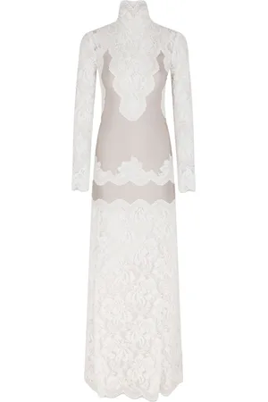 Paco rabanne Lace jersey maxi dress