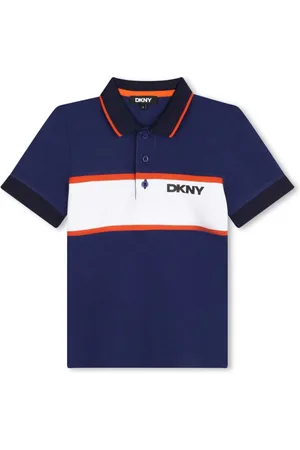 DKNY Logo-print striped polo shirt