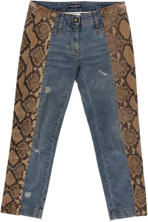 Dolce & Gabbana 2000s DG snakeskin-panel jeans