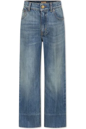 Gucci Whiskering-effect mid-rise straight-leg jeans