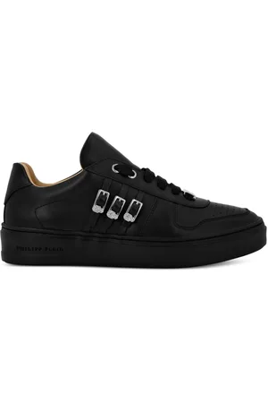 Philipp Plein Skull-appliqué leather sneakers
