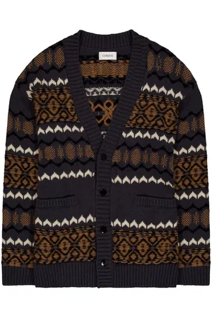 LANEUS Intarsia-knit cardigan