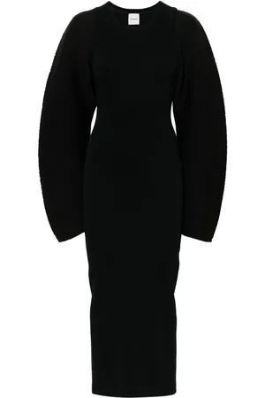 Nanushka Layered sculpted-sleeves midi dress