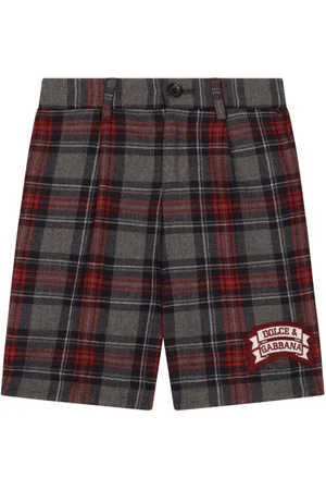 Dolce & Gabbana Logo-print tartan-pattern shorts
