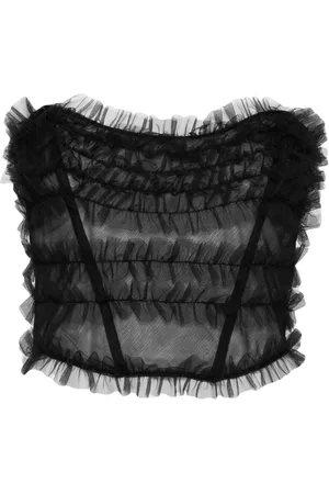Alessandra Rich Ruched tulle bustier