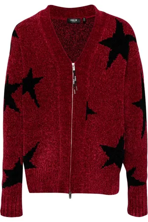 FIVE CM Jacquard zip-up cardigan