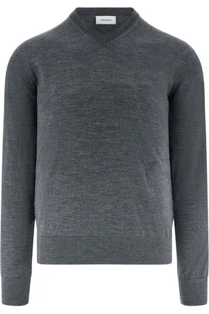 Salvatore Ferragamo V-neck charcoal wool sweater