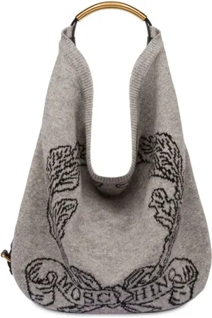 Moschino Intarsia-knit logo tote bag