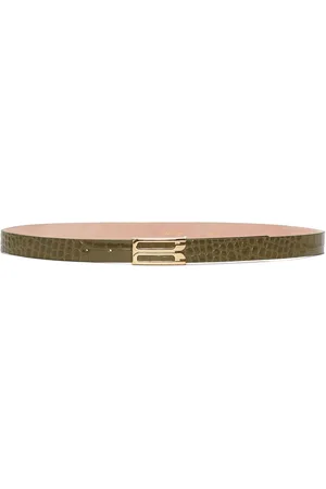 Victoria Beckham Frame crocodile-embossed leather belt