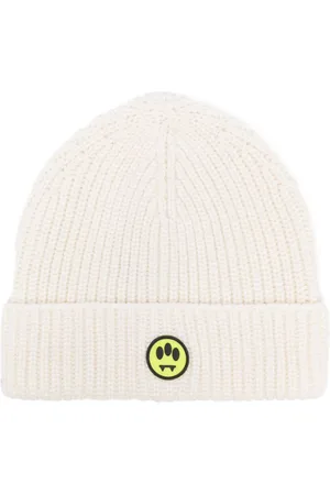 BARROW Smiley-patch ribbed beanie