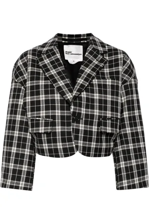NOIR KEI NINOMIYA Checked cropped blazer