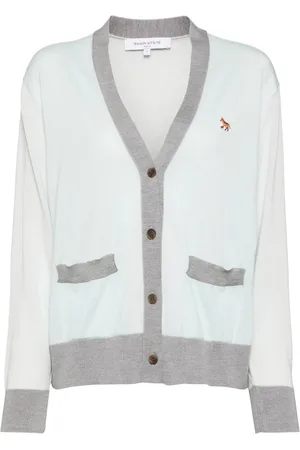 Maison Kitsuné Baby fox patch color block cardigan