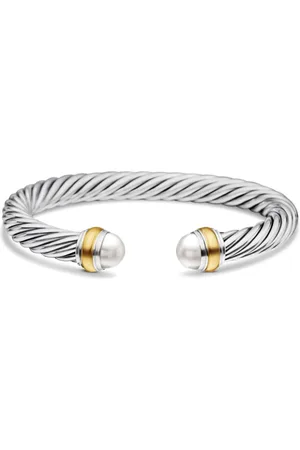 David Yurman 14kt yellow gold and sterling Classic Cable bracelet (7mm)