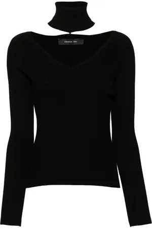 FEDERICA TOSI Detachable-turtleneck ribbed sweater