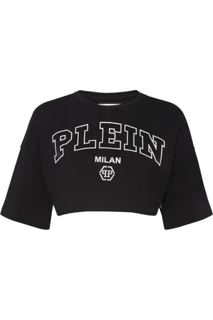 Philipp Plein Logo-embellished cotton crop top