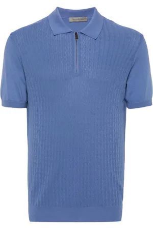 corneliani Patterned-jacquard polo shirt