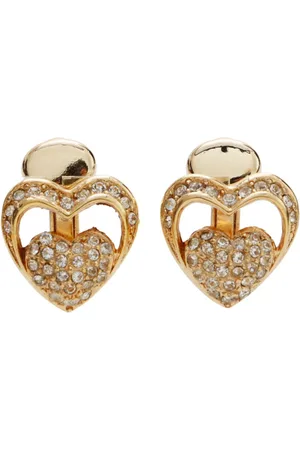 Dior Rhinestone-embellished heart earrings