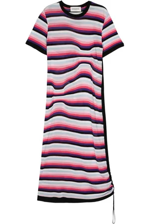 Sonia by Sonia Rykiel Striped asymmetric midi dress