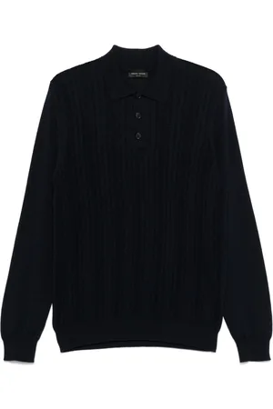 Roberto Collina Pointelle-knit polo shirt