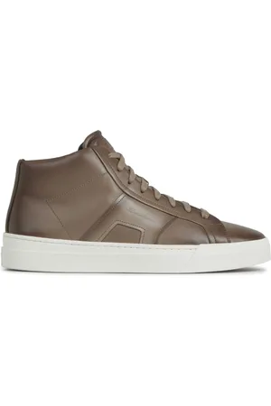 santoni Logo-print high-top sneakers