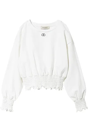 Twin-Set Smocked crew-neck sweatshirt
