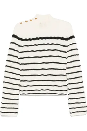 FORTE FORTE High-neck striped sweater