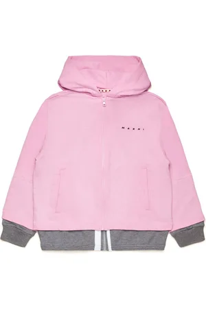 Marni Logo-print cotton zip-up hoodie
