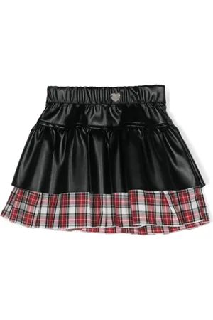 MONNALISA Layered faux-leather skirt