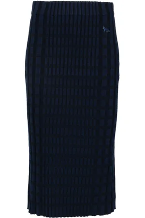 Maison Kitsuné Checked knitted skirt
