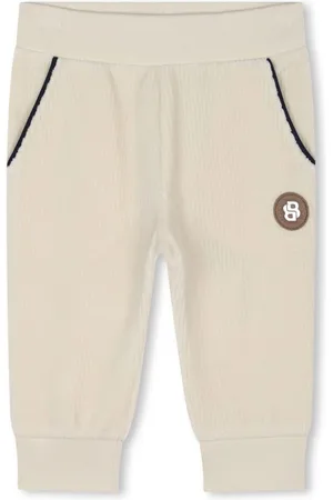 HUGO BOSS Logo-appliqué velvet track pants