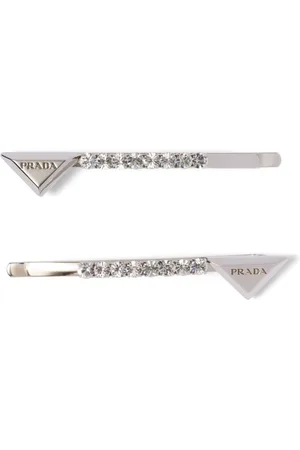 Prada Crystal-embellished hair clips (set of two)
