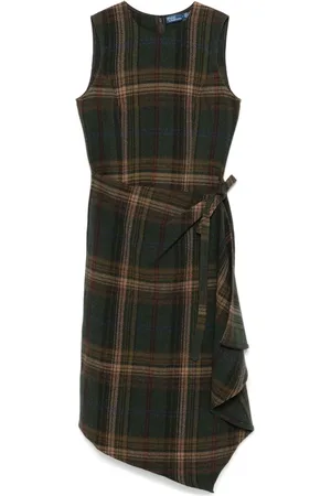 Ralph Lauren Plaid-check midi dress