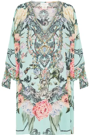 Camilla Petal Promise Land-print silk dress