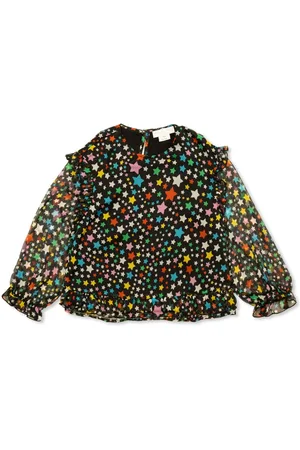 Stella McCartney Graphic-print ruffled blouse