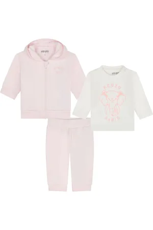 Kenzo Logo-patch zip-up cotton tracksuit (set of three)