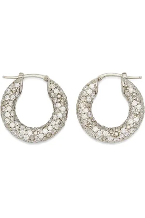 Jil Sander Crystal-embellished hoop earrings