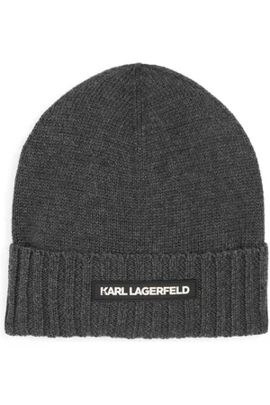 Karl Lagerfeld Embroidered-logo beanie