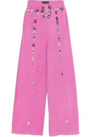 LOULOU Crystal-embellished track pants