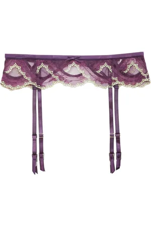 FLEUR DU MAL Hendrix embroidered garter belt