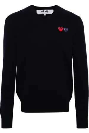 Comme des Garçons Heart-patch wool jumper