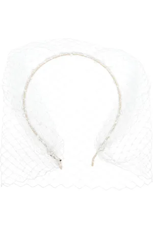 Jennifer Behr Veil-detail fishnet headband