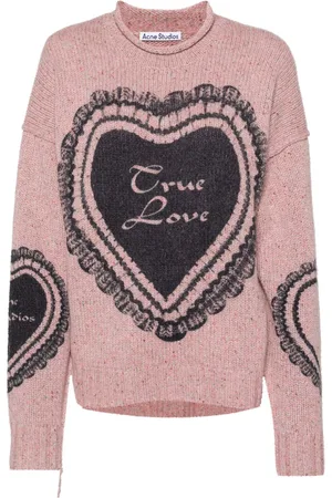 Acne Studios Heart-print chunky-knit jumper