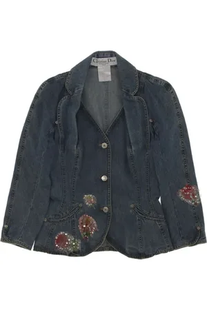 Dior 2010s floral-appliqué denim jacket