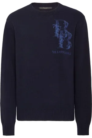 BILLIONAIRE Logo-embroidered crew-neck jumper