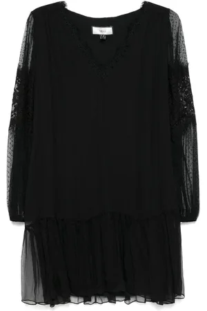 NISSA Semi sheer-sleeve mini dress