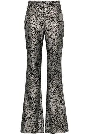 GENNY Animalier lurex trousers