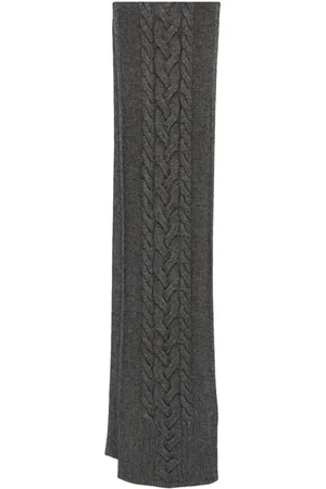 Max Mara Cable-knit rib-trim scarf