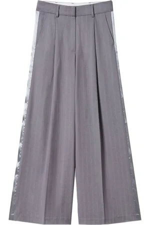 Twin-Set Pinstripe wide-leg trousers