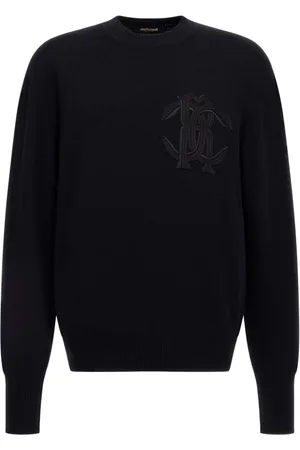 Roberto Cavalli Logo-embroidered wool sweatshirt